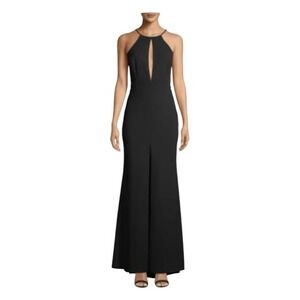 Jay Godfrey Bertoia Evening Gown Black Crepe Cutout Sleeveless Maxi Dress 8